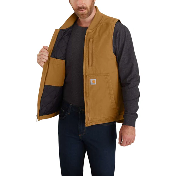 Men's Washed Duck Insulated Rib Collar Vest - Onhollan