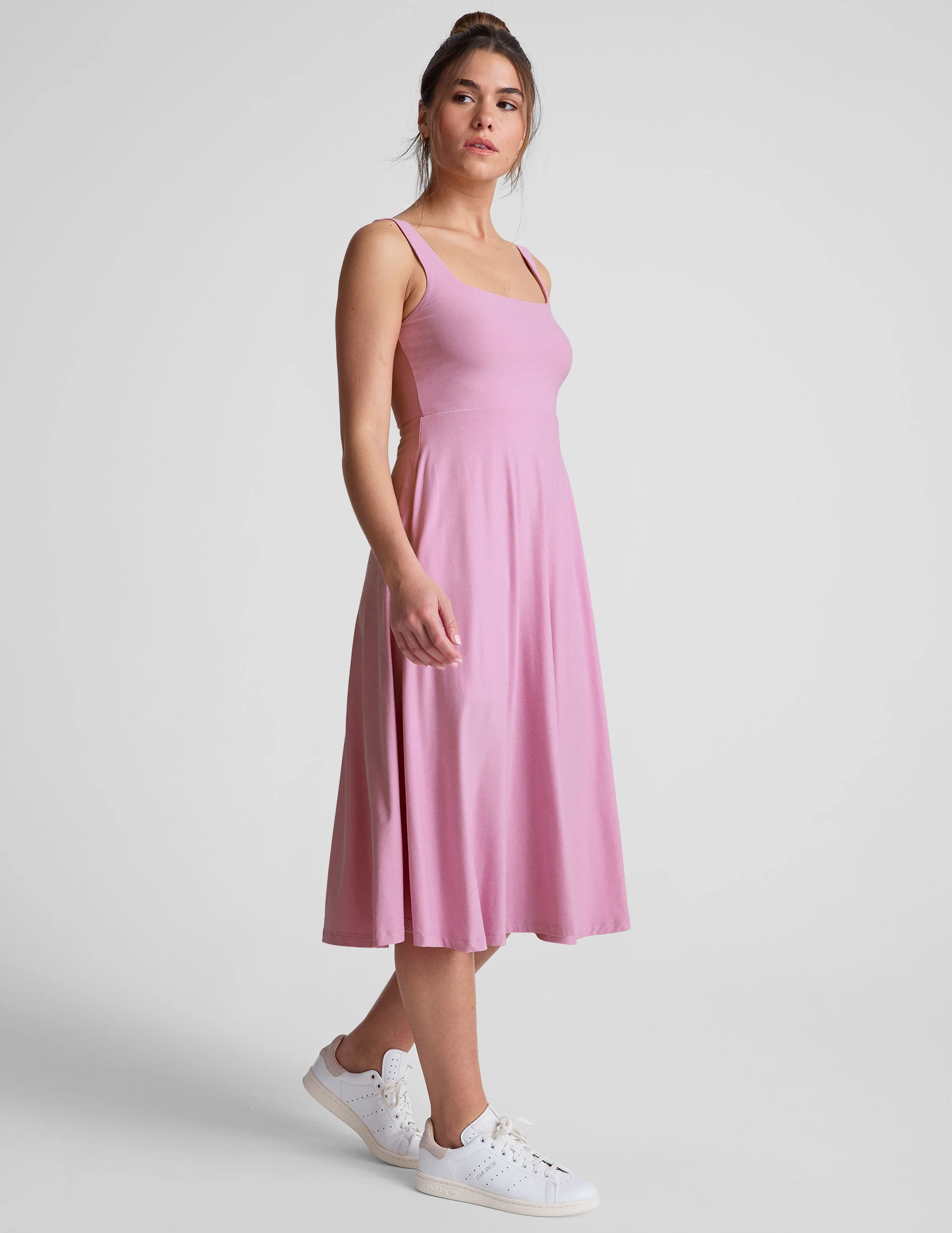 Featherweight At The Ready Square Neck Dress - Onhollan