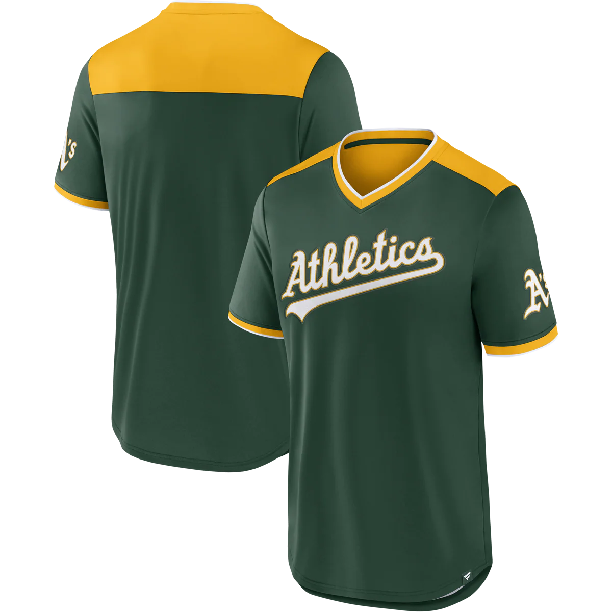 Men's A's Fundamentals Poly Walk Off Short Sleeve - Onhollan