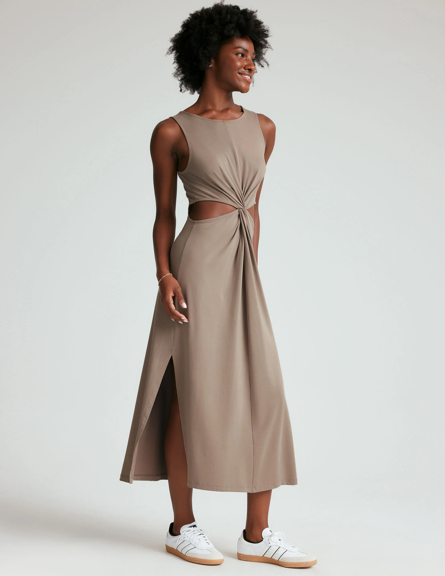 Around The World Front Twist Dress - Onhollan