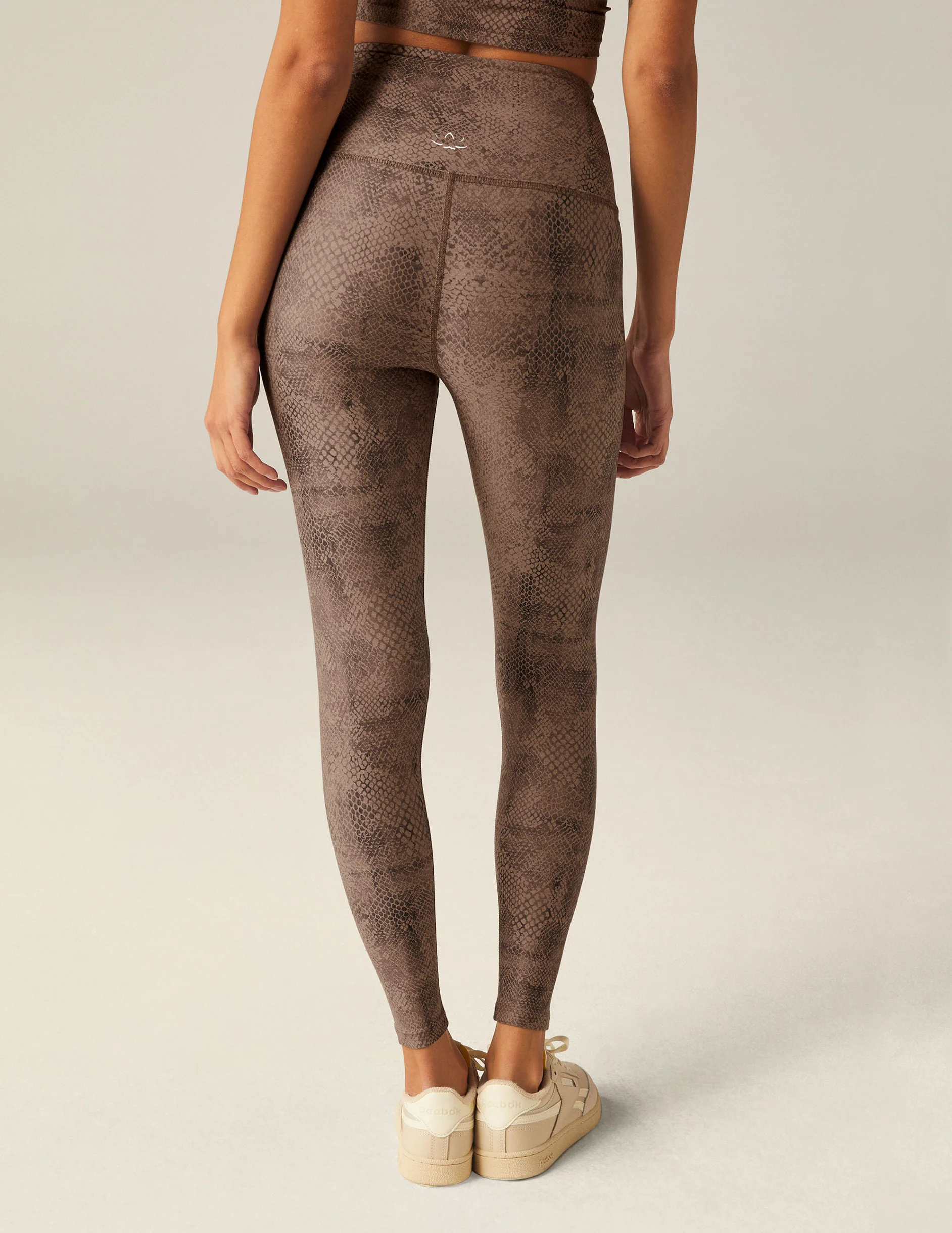 Neutral Snakeskin SoftMark High Waisted Midi Legging - Onhollan