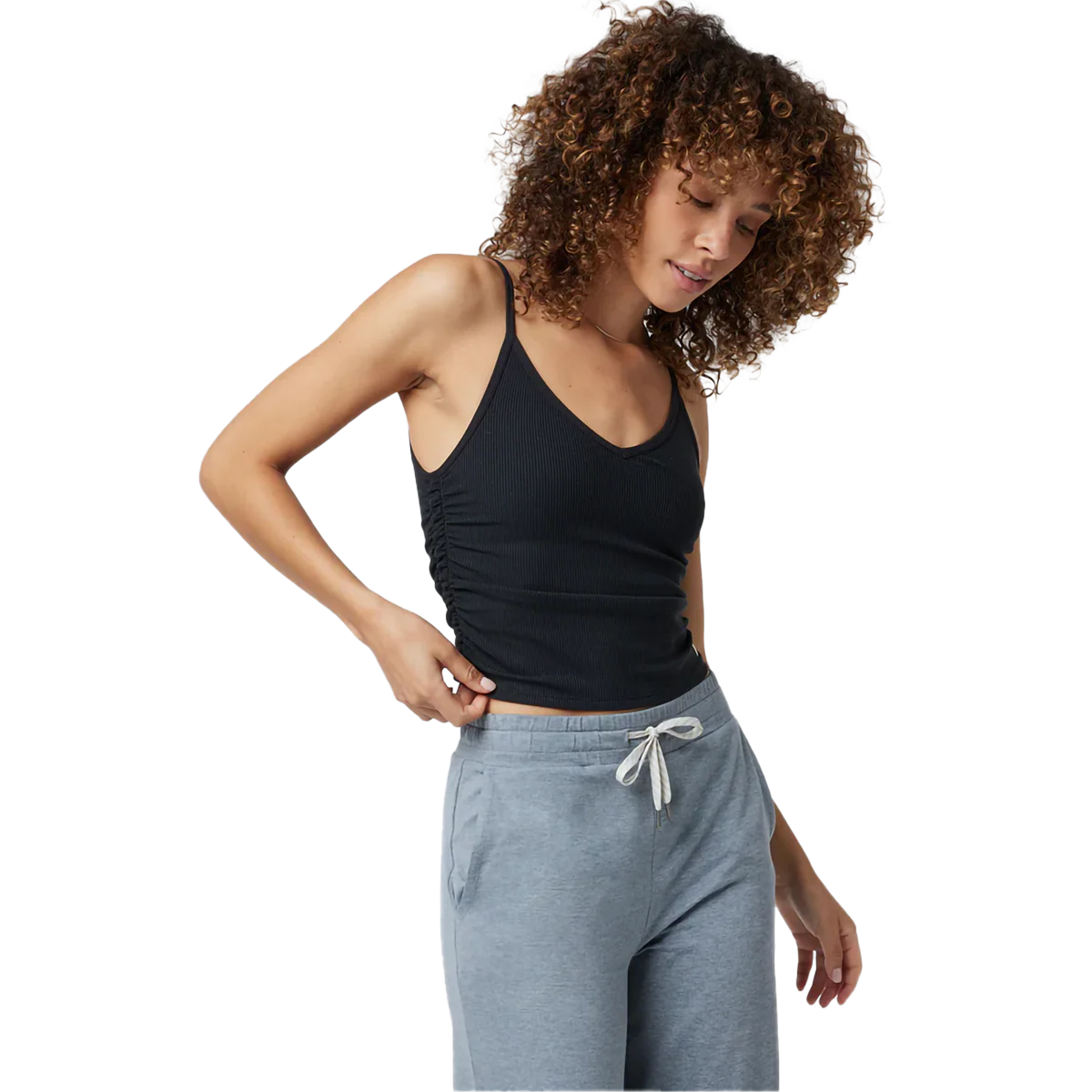 Women's Rib Ruched Tank - Onhollan