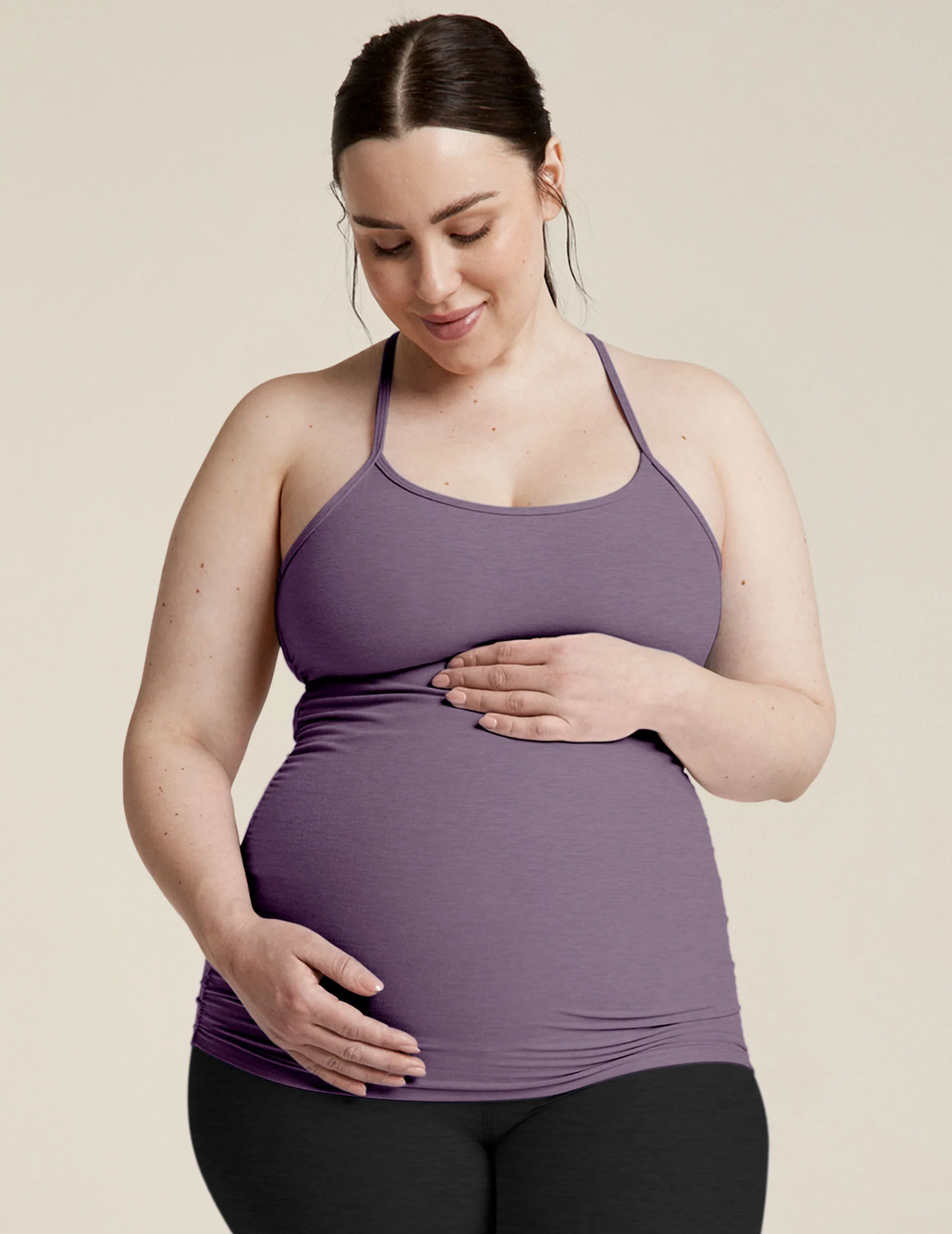 Spacedye Keep Your Cool Maternity Slim Racerback Tank - Onhollan