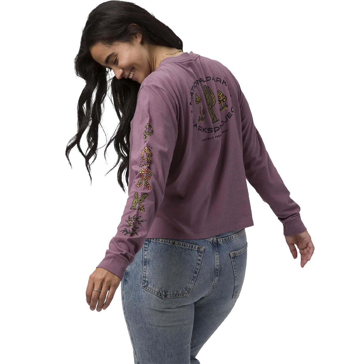 Women's 90s Doodle Parks Boxy Long Sleeve Tee - Onhollan