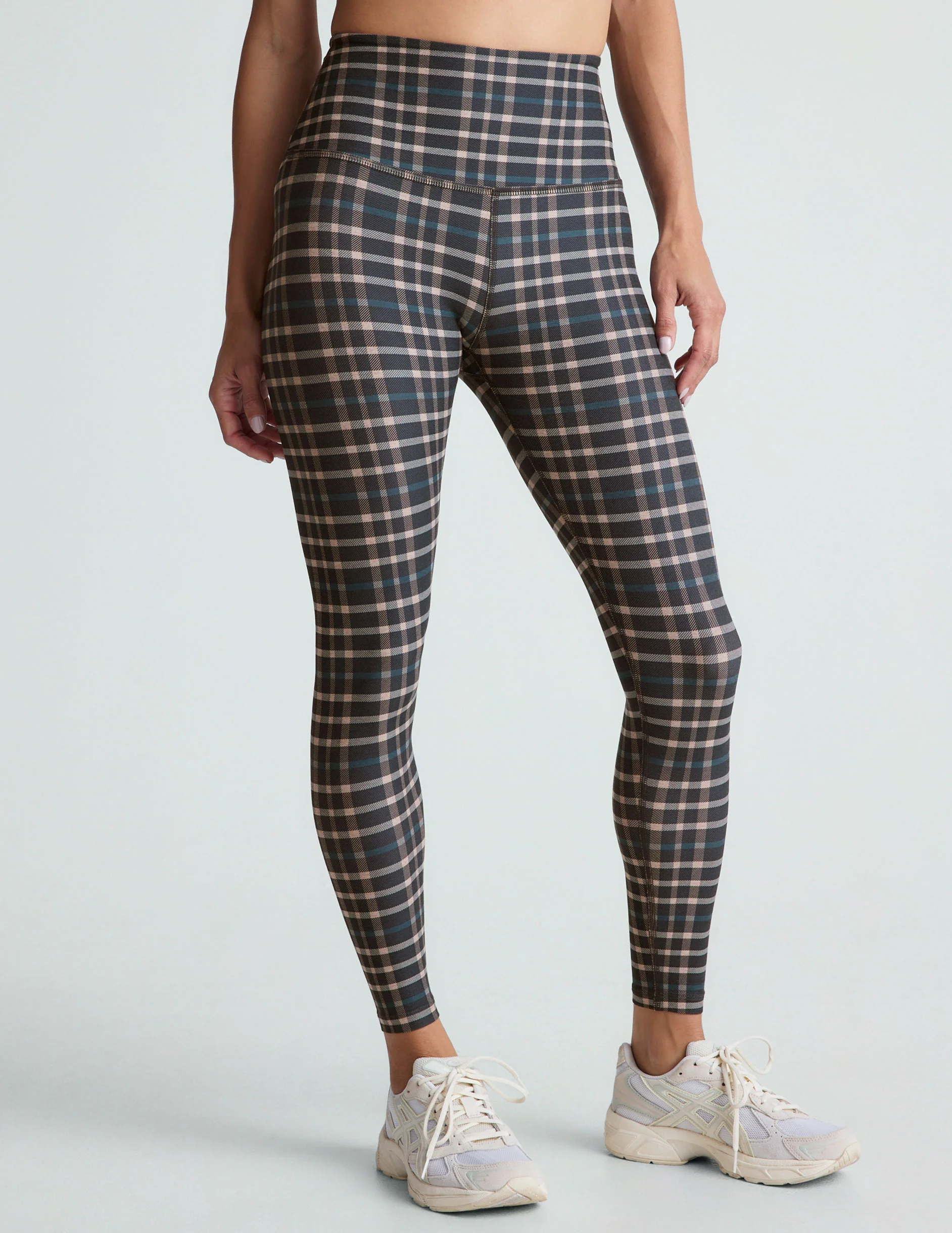 Preppy Plaid SoftMark High Waisted Midi Legging - Onhollan