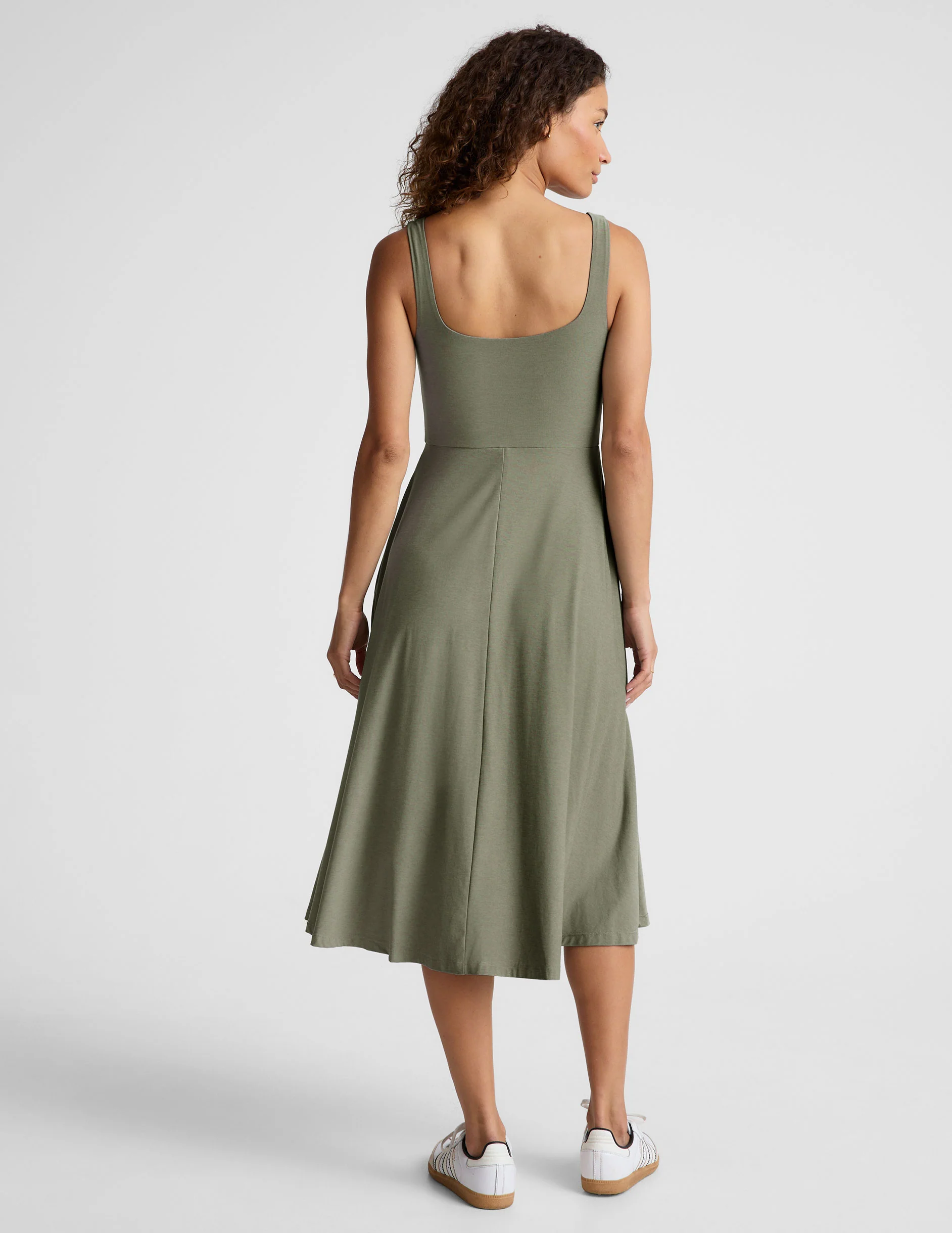 Featherweight At The Ready Square Neck Dress - Onhollan