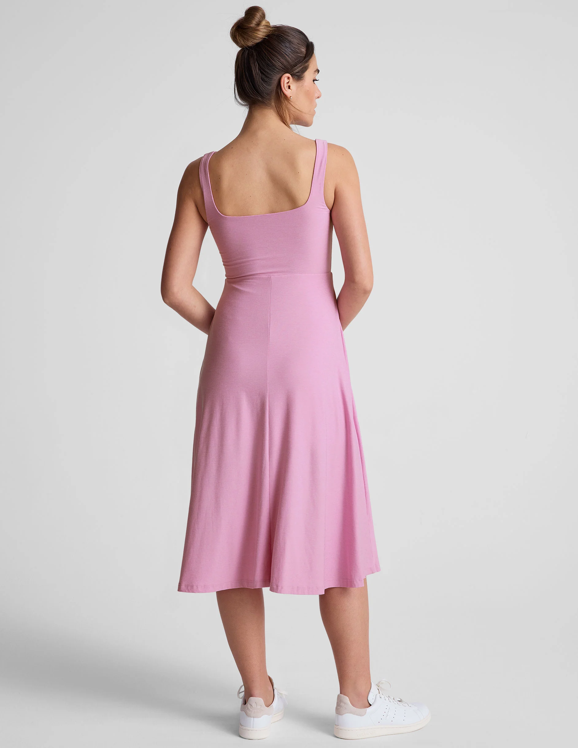 Featherweight At The Ready Square Neck Dress - Onhollan