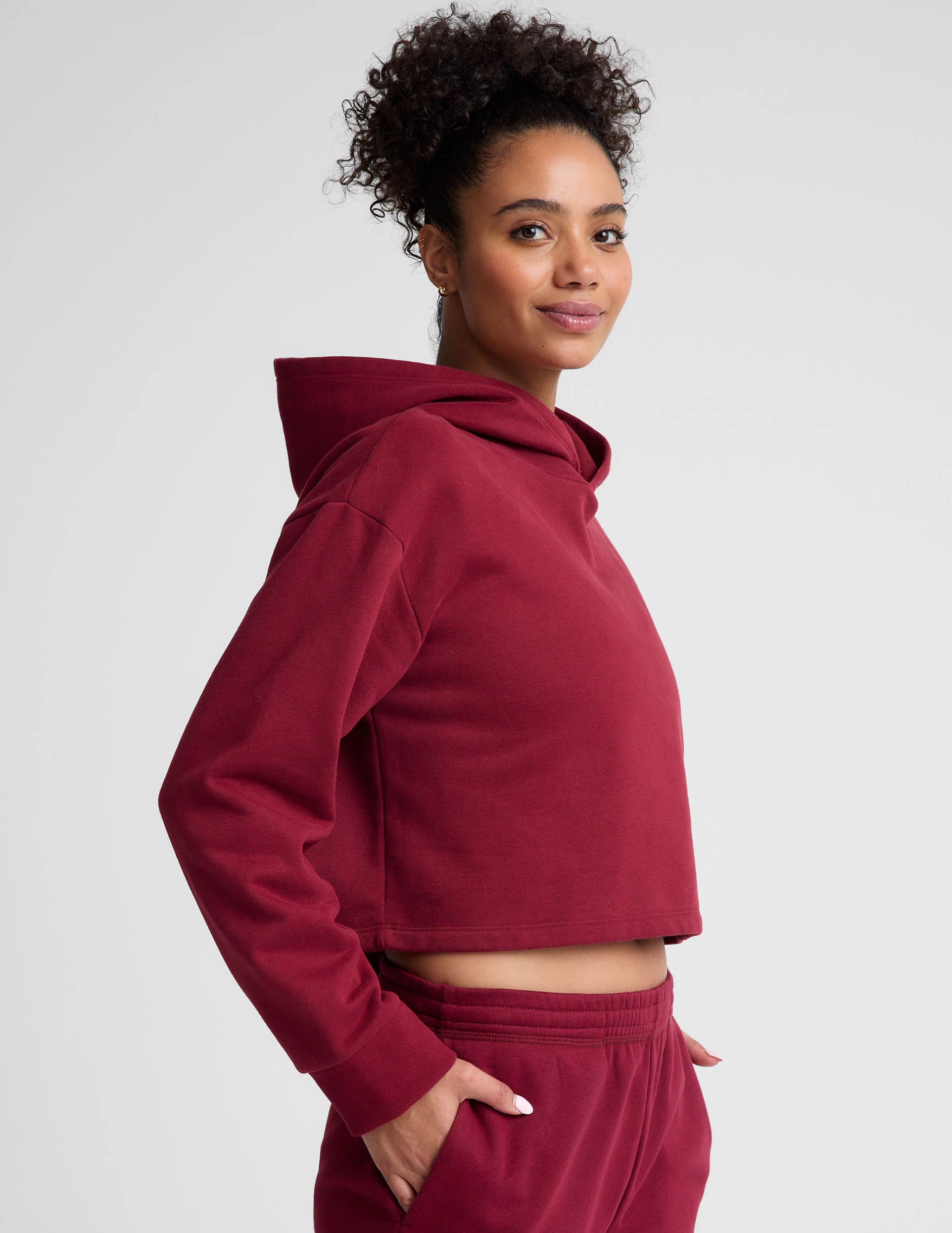 LuxeFleece Happiness Cropped Hoodie - Onhollan